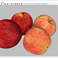 Fresh Ripe Red and Yellow Apples Juicy Fruits on White Background