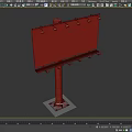Outdoor Billboard with Orange Background Blue good and Orange Text on Metal Stand Base
