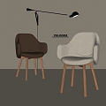 poliform modern dining chair wall lamp fabric chair leather chair 3d model