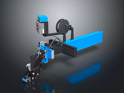 Lab Worker Character Interacting With Mechanical Arm And Small Creature In Research Setting 3d model