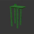 Elevated Metal Platform Structure With Steel Support Columns And Top Deck