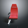 Modern Red Upholstered Chair Design With Black Armrests And Metal Frame