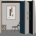 Modern folding door dopamine folding door 3d model