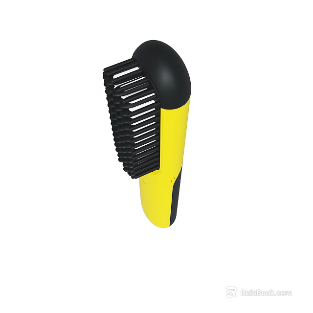 Yellow And Black Handheld Comb With Ergonomic Grip And Stylish Design 3d model 