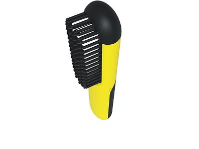 Yellow And Black Handheld Comb With Ergonomic Grip And Stylish Design 3d model