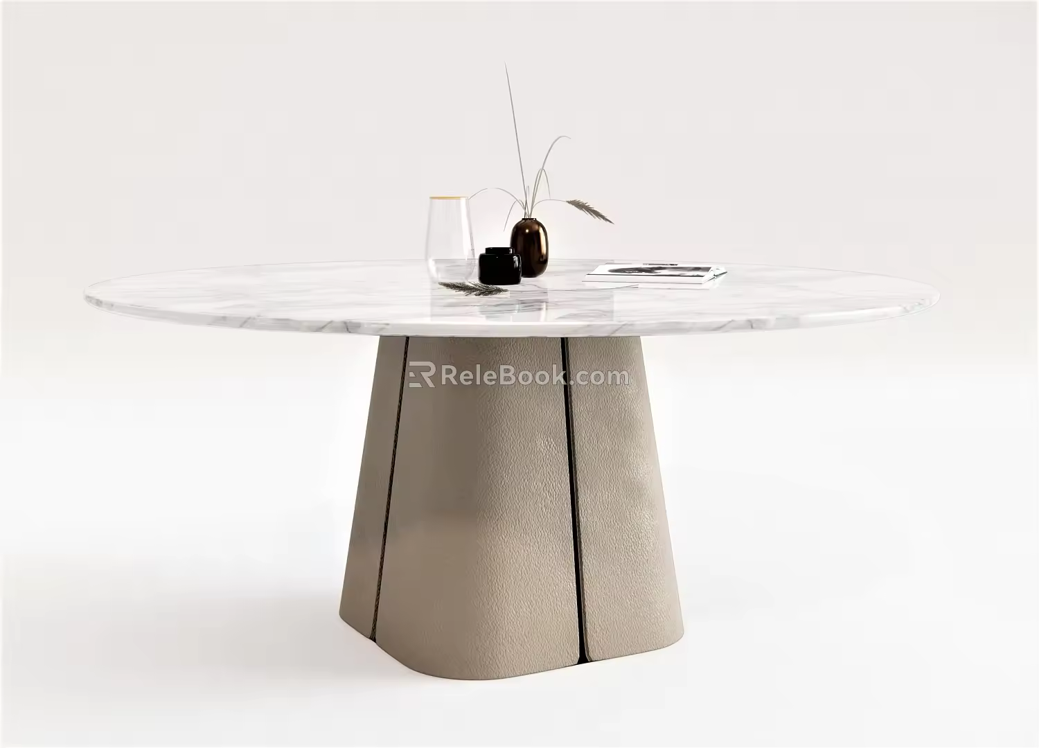 Modern Dining Table Office Desk Casual Table Decorative Table Wood Table Marble Table Ornaments Tableware 3d model