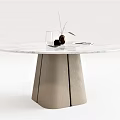Modern Dining Table Office Desk Casual Table Decorative Table Wood Table Marble Table Ornaments Tableware 3d model