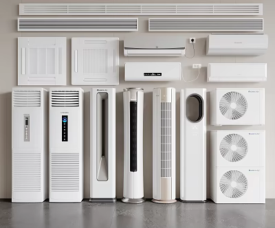 Variety Of Air Conditioners And Fans Displayed 3d model