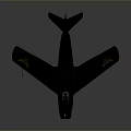 Vintage Dark Military Airplane Model With Yellow Eagle Decals On Wings And Cockpit