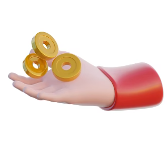 Modern Coin Gold Coin Cartoon Small Hand Animation Small Hand 3d model