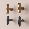 Modern Sleek Metal Cabinet Handles With Golden And Black Finish Wall Mounted