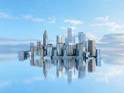 Modern Office Building Glass Office Building 3d model