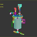 Stainless Steel Industrial Pressure Vessel With Green Yellow Valves Pipes And Fittings