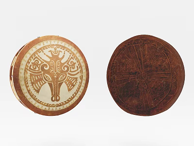 Decorative Musical Drums With Intricate Carved Patterns And Hand Painted Artwork 3d model