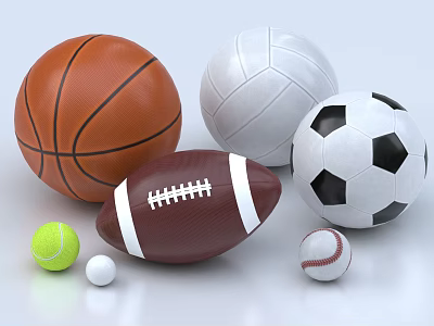 ball football football volleyball basketball golf baseball 3d model