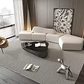 Minotti Sofa Coffee Table Combination Multi-person Corner Sofa Coffee Table Leisure Chair Side Table Corner Table 3d model