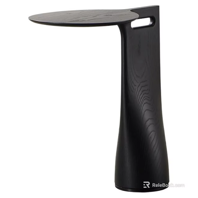 Stylish Black Side Table With Curved Legs And Smooth Surface Design 3d model 