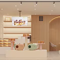 Elegant Modern Shopping Mall Pastry Store With Display Cases And Warm Lighting Design