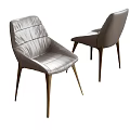 Modern Leather Upholstered Dining Chairs with Wooden Legs and Contemporary Design