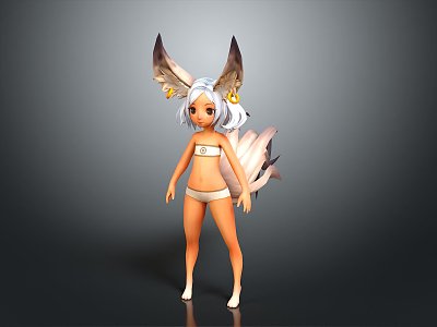 Nine-tailed fox cartoon nine-tailed fox cartoon fox cartoon fox props fox props 3d model