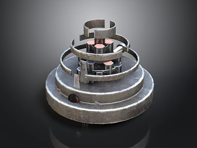 Aerospace Mechanical Component Featuring Multi Layered Rings And Metallic Core Structure 3d model