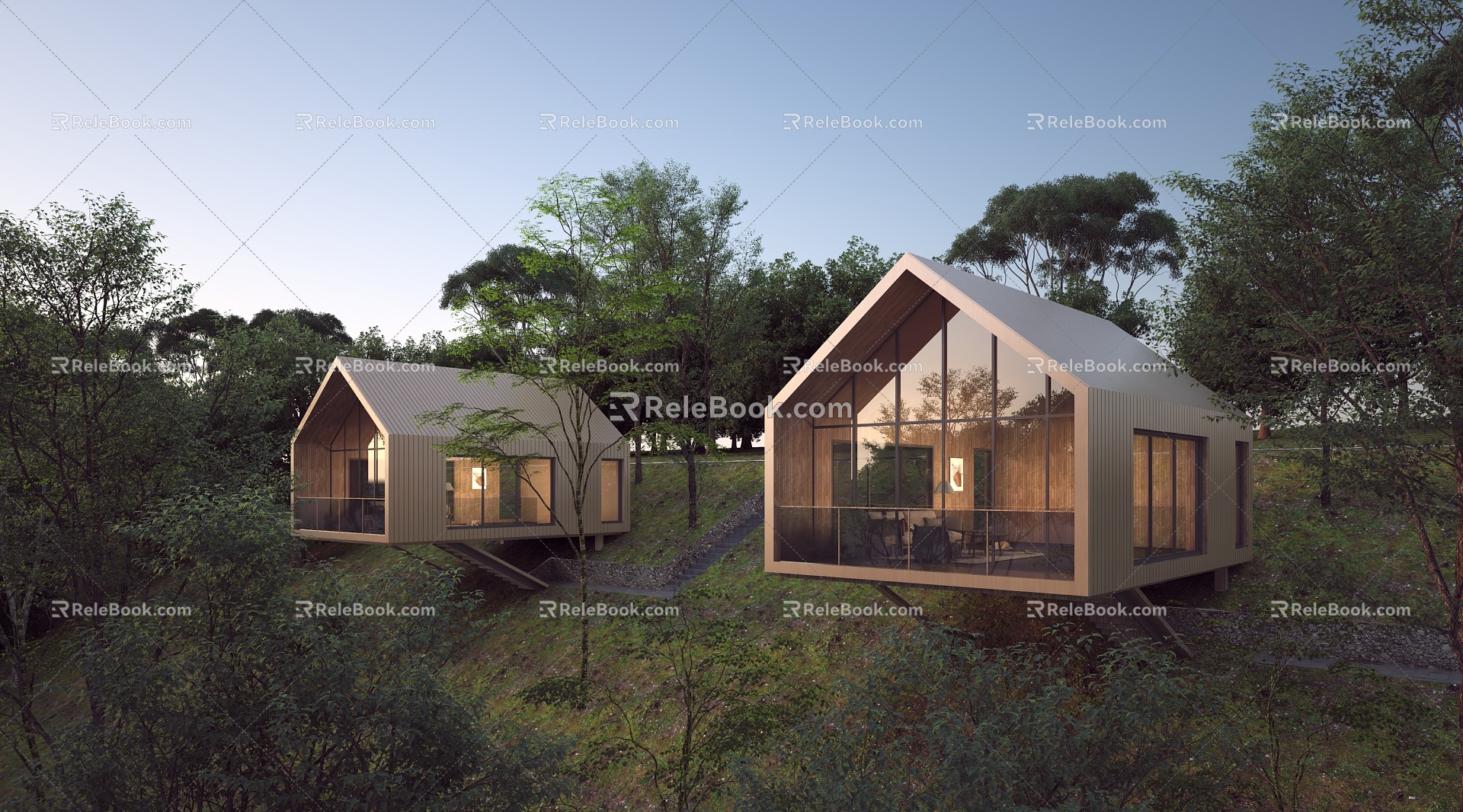 New Chinese Chalet Homestay Building Resort Hotel Villa Chalet 3d model