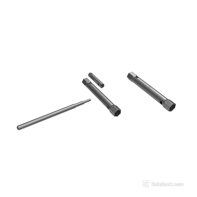 Professional Grade Metal Equipment With Long Rods Short Cylinders And Fittings 3d model 