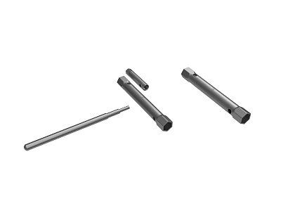 Professional Grade Metal Equipment With Long Rods Short Cylinders And Fittings 3d model
