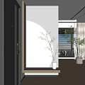 Entrance background wall partition 3d model