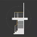 Modern Spiral Staircase Design With Wooden Steps Platform And Metal Railing