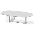 Modern Oval Glass Top Tables With Bronze And Black Metal Bases Design