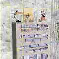 White Storage Cabinet With Transparent Compartments Organizing Cosmetics And Decorative Items