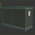 Green Industrial Electrical Equipment Cabinet With Warning Sign And Sturdy Design