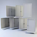 White Casement Windows With Various Designs And Open Positions For Home Use 3d model