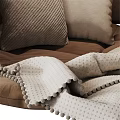 Beige Teepee Tent Interior with Cozy Cushions Pillows and Top Rope Design