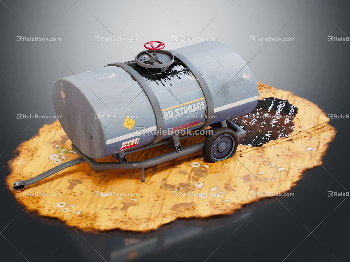 Modern oil storage tank 3d model