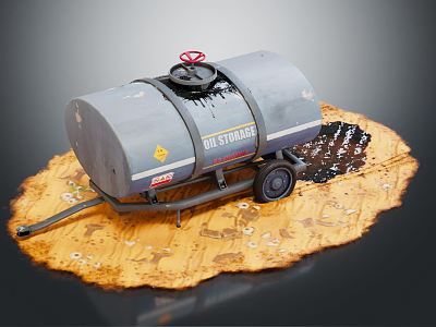 Modern oil storage tank 3d model