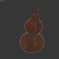 Brown Wooden Two Tiered Decorative Gourd Ornament For Home Furniture