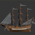 Modern Sailing Cartoon Sailing Small Sailing 3d model