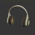 Modern Computer Headphones With Silver Headband Green Earcups And Brown Padded Cushions