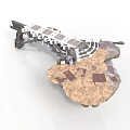 Futuristic Sci-Fi Mechanical Terrain Platform With Metal Frames And Panel Modules