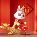 Modern Meichen Rabbit Doll 3d model