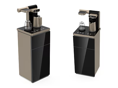 Modern Standing Water Dispensers with Black and Gold Design for Daily Home Use 3d model