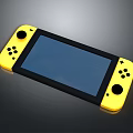 Yellow Handheld Game Console With Blue Screen And Dual Control Buttons