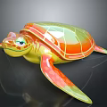 Colorful Turtle Shaped Household Decorative Item With Vibrant Green Orange And Yellow Shell