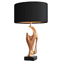 Modern Sculptural Table Lamp With Black Lampshade And Copper Base Warm Light 3d model