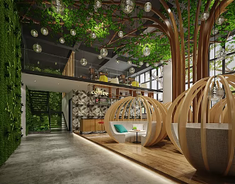 Modern Cafe Entrepreneurship Hall 3d model