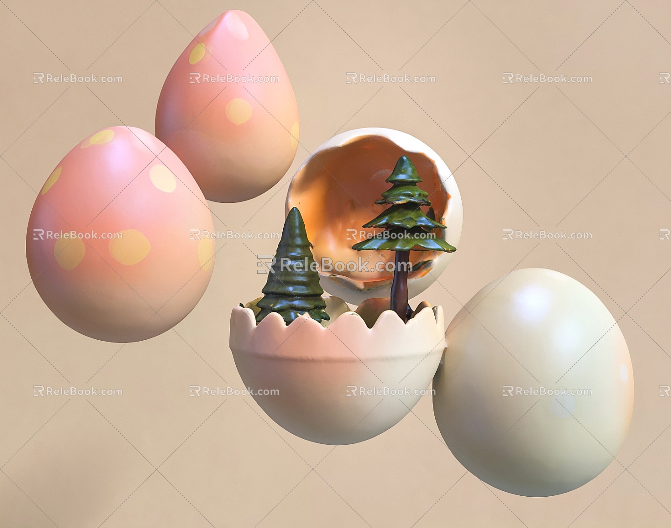 Egg Egg Ornament Toy Egg Blind Box Colored Egg Christmas Tree Ornament 3d model