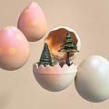 Egg Egg Ornament Toy Egg Blind Box Colored Egg Christmas Tree Ornament 3d model