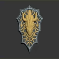 Medieval Shield Ancient Shield Defensive Weapon Ancient Shield Iron Shield Protective Shield Wooden Shield 3d model